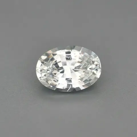 Colourless White Sapphire - 1.47ct Oval Cut - Natural Ceylon Sapphire