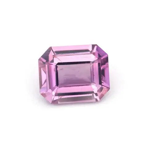Vivid Purplish Pink Sapphire - 0.48ct Emerald Cut - Natural Ceylon Sapphire