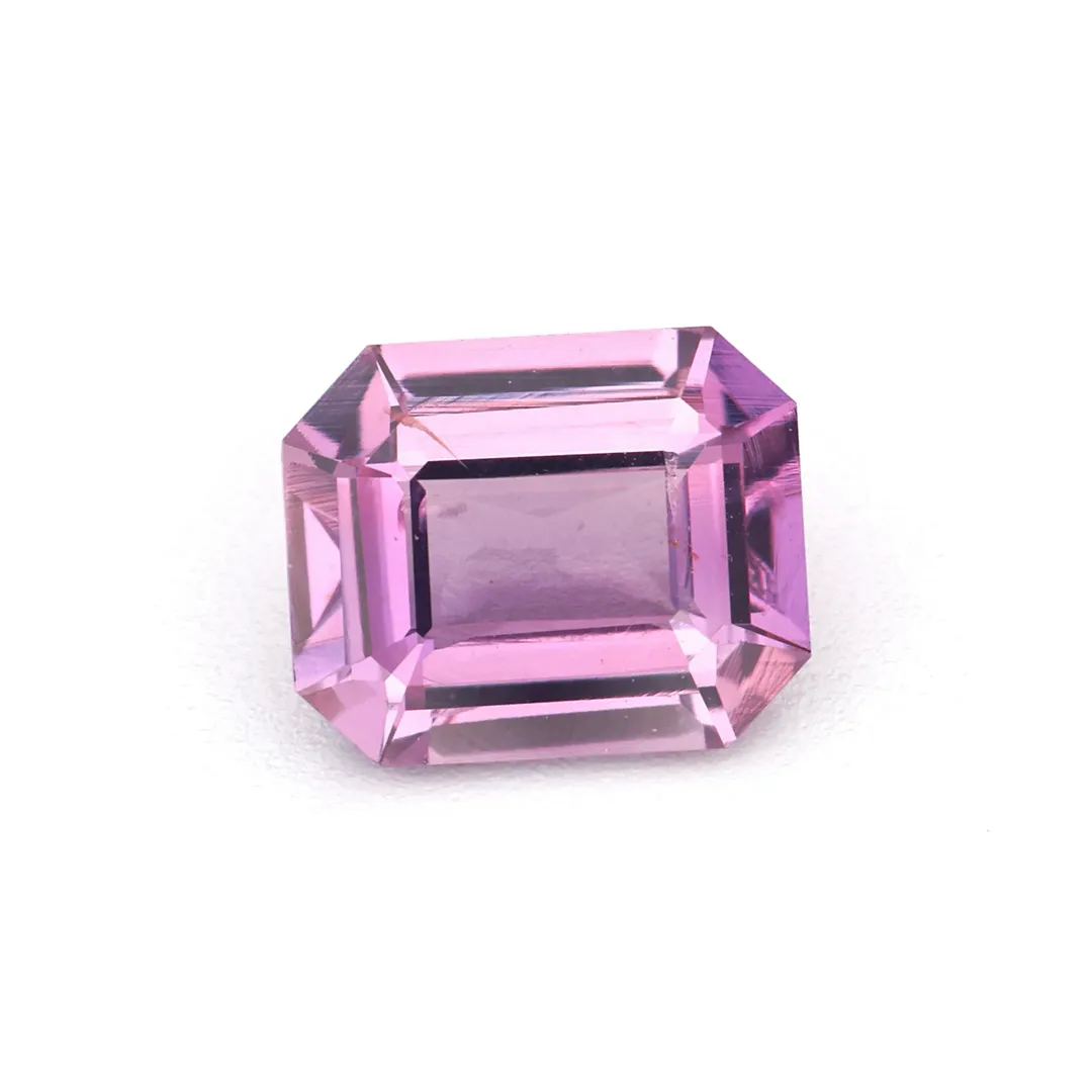Vivid Purplish Pink Sapphire - 0.48ct Emerald Cut - Natural Ceylon Sapphire