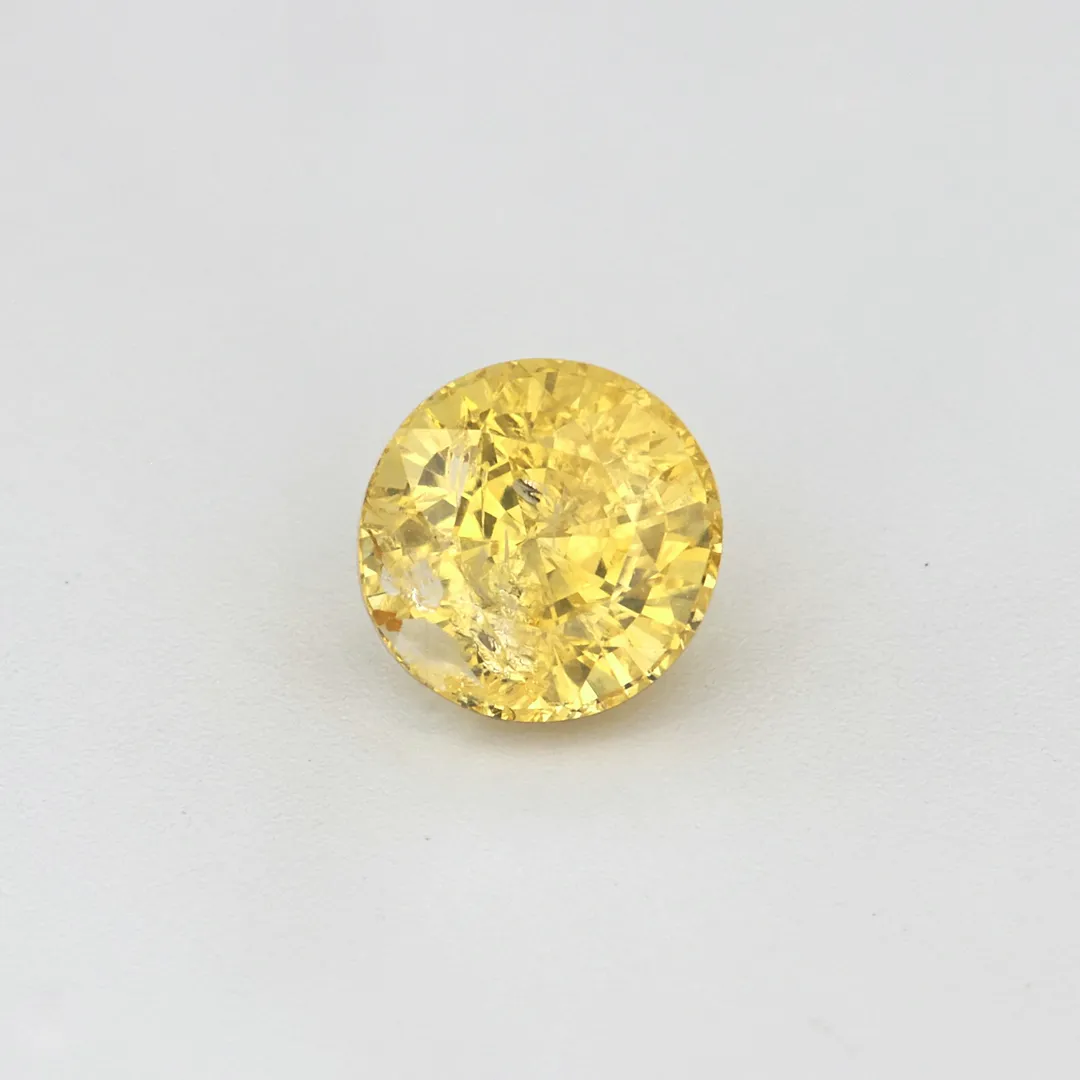 Canary Yellow Sapphire - 0.73ct Round Cut - Heated Natural Ceylon Sapphire — 360° view, frame 1 of 360